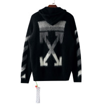 Off-White 24SS gradient black and white arrow hooded long-sleeved sweater 2.27