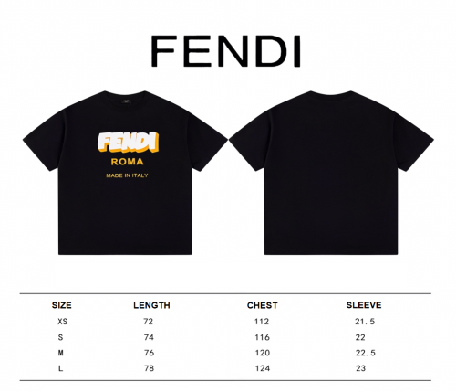 Fendi 24SS 3D printed letter logo short-sleeved T-shirt Black 3.6