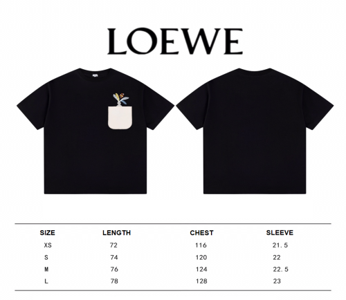 Loewe X SunaFujita 24SS Mandrake embroidered short-sleeved T-shirt Black 3.6