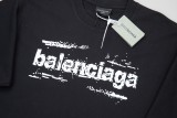Balenciaga 24SS graffiti brand logo short-sleeved T-shirt Black 3.13