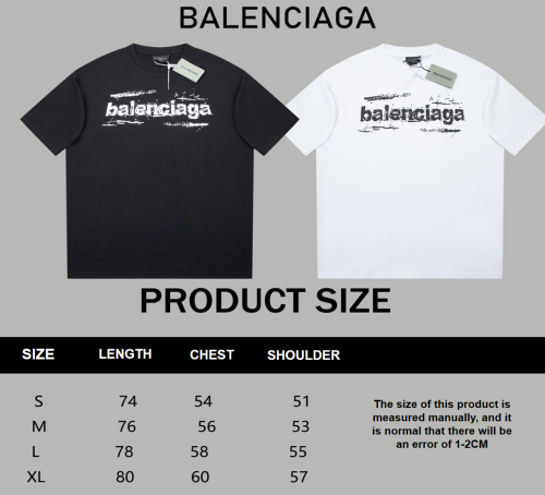 Balenciaga 24SS graffiti brand logo short-sleeved T-shirt Black 3.13