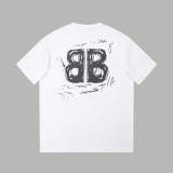 Balenciaga 24SS graffiti brand logo short-sleeved T-shirt White 3.13