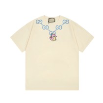 Gucci 24SS cartoon dragon logo short-sleeved T-shirt White 3.13