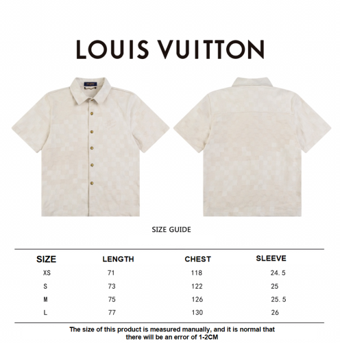 Louis Vuitton 24SS washed embroidered mosaic design short-sleeved shirt 3.21