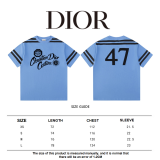 Dior 24SS new brand logo printed No. 47 T-shirt Blue 3.21