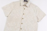 Louis Vuitton 24SS washed embroidered mosaic design short-sleeved shirt 3.21