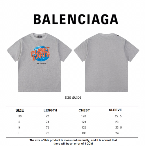 Balenciaga environmentally friendly earth design logo short-sleeved T-shirt Gery 3.29