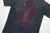 Chrome Hearts embroidered new cross color diamond short-sleeved T-shirt Red 4.2
