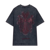 Chrome Hearts embroidered new cross color diamond short-sleeved T-shirt Red 4.2