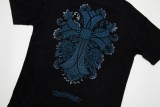 Chrome Hearts embroidered new cross color diamond short-sleeved T-shirt blue 4.2