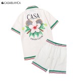 Casablanca 23SS floral tennis racket short-sleeved T-shirt & shorts 4.9