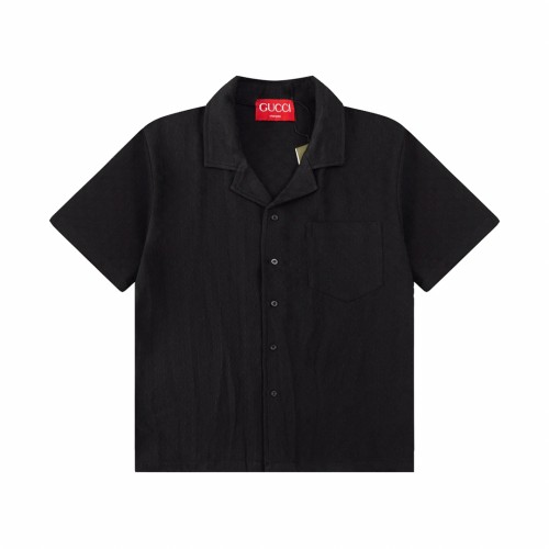 Gucci 24FW early autumn new double G jacquard short-sleeved shirt Black 4.16