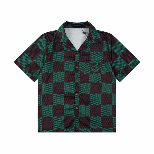 Louis Vuitton x Pharrell Williams embroidered runway checkerboard suit short-sleeved shirt 4.16