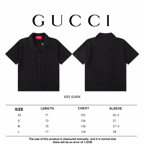 Gucci 24FW early autumn new double G jacquard short-sleeved shirt Black 4.16