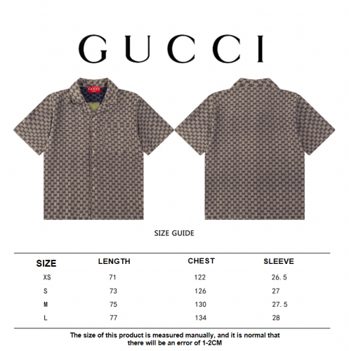 Gucci 24FW early autumn new double G jacquard short-sleeved shirt Gery 4.16