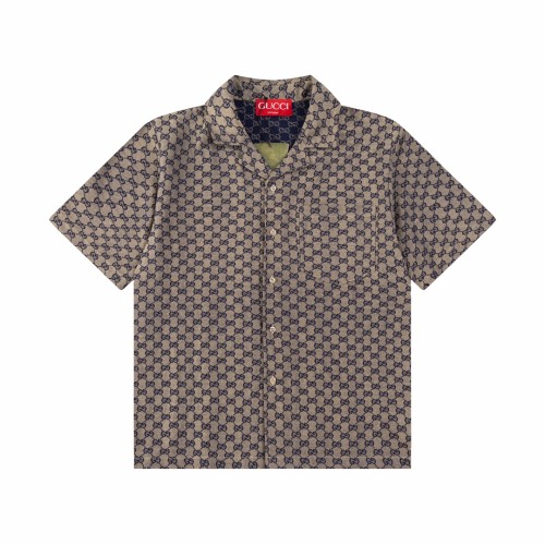 Gucci 24FW early autumn new double G jacquard short-sleeved shirt Gery 4.16