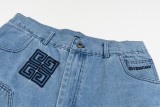 Givenchy embroidered metal button denim shorts 4.16