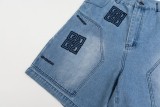 Givenchy embroidered metal button denim shorts 4.16