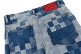 Louis Vuitton checkerboard design denim trousers 4.24