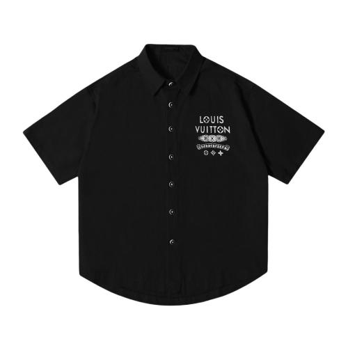 Gucci X Chrome Hearts Sanskrit letter printed short-sleeved shirt Black 4.24