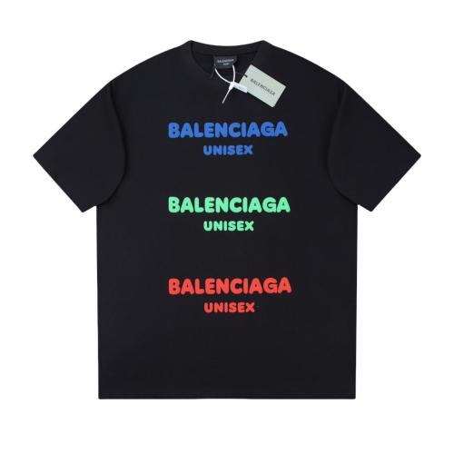 Balenciaga three-dimensional fluffy foam letter logo short-sleeved T-shirt Black 4.24