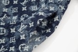 Louis Vuitton 24ss classic logo all-over logo washed denim shorts 5.9