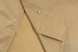 Prada triangle logo multi-function pocket nylon short-sleeved shirt Brow 5.15