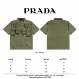 Prada triangle logo multi-function pocket nylon short-sleeved shirt Green 5.15