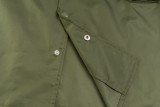Prada triangle logo multi-function pocket nylon short-sleeved shirt Green 5.15