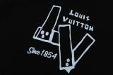 Louis Vuitton hand-painted pencil drawing short-sleeved T-shirt Black 5.22