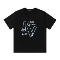 Louis Vuitton hand-painted pencil drawing short-sleeved T-shirt Black 5.22