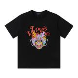 Louis Vuitton painted Year of the Dragon logo short-sleeved T-shirt Black 5.22