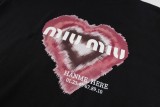 MIU MIU pink love letters printed short sleeves Black 5.28