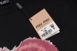 MIU MIU pink love letters printed short sleeves Black 5.28