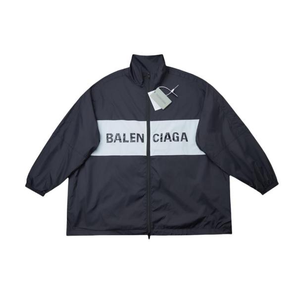 Balenciaga waterproof classic logo jacket Black 7.24
