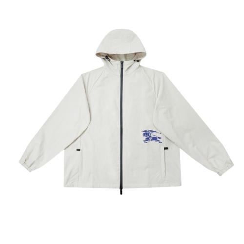 Burberry knight logo patch nylon hooded jacket White 7.24
