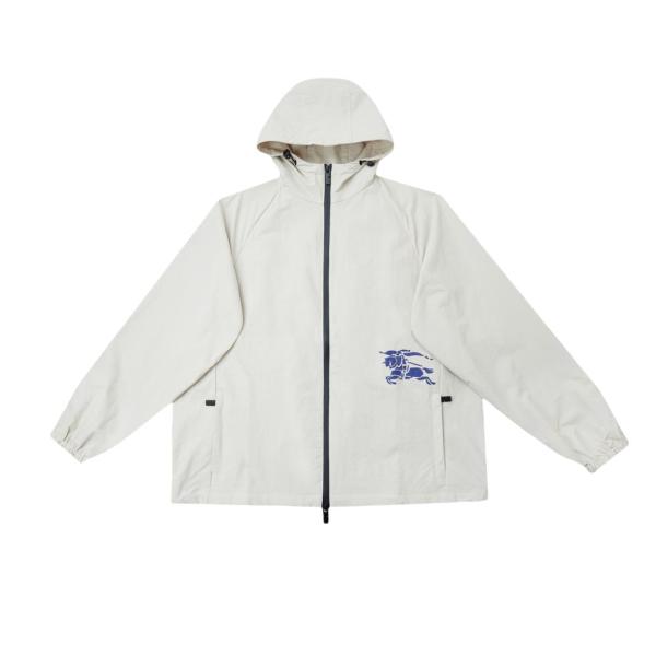 Burberry knight logo patch nylon hooded jacket White 7.24
