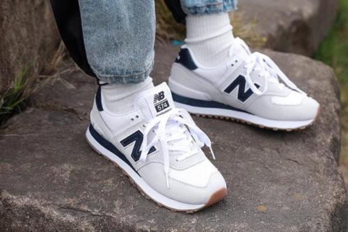New Balance 574 White Navy Gum