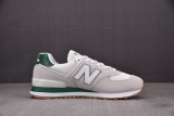 New Balance 574 White Green Gum