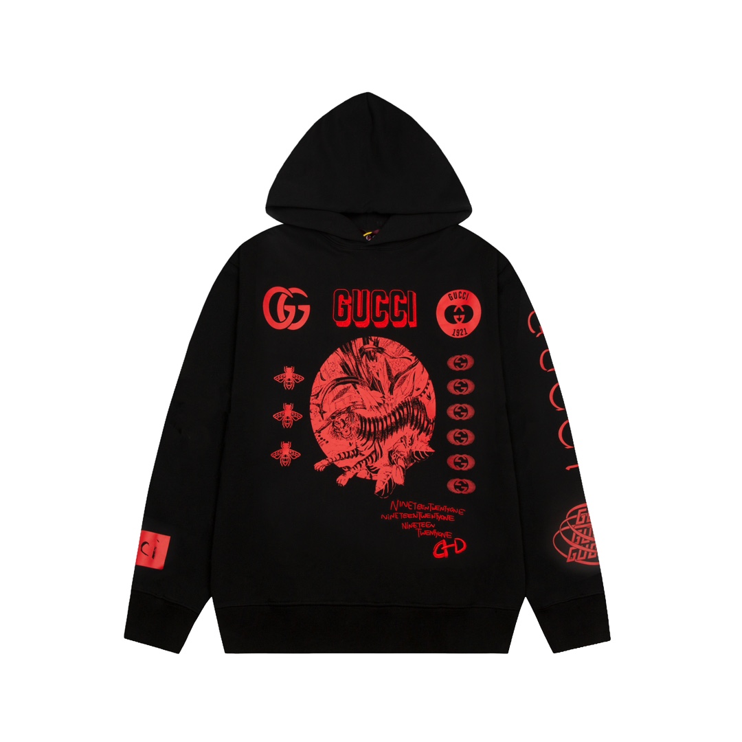 Gucci embroidered hooded sweatshirt discount