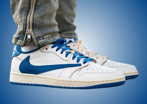 Jordan 1 Retro Low OG SP Fragment x Travis Scott Sail Military Blue