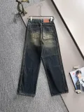 Balenciaga Heavy Washed Distressed Leg Denim Trousers Drak Blue 01.03