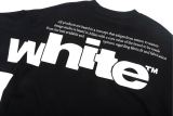 OFF-WHITE Letter Sleeves Splicing Large LOGO Printed Short Sleeve T-shirt Black 01.13
