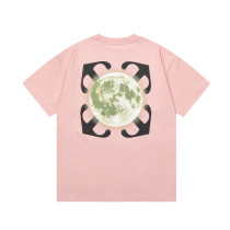 OFF-WHITE Moon's Back LOGO Printed Short Sleeve T-Shirt Pink 01.13