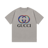 Gucci Snake Year Limited Edition Double G Letter Print Short Sleeve T-shirt Grey 01.13