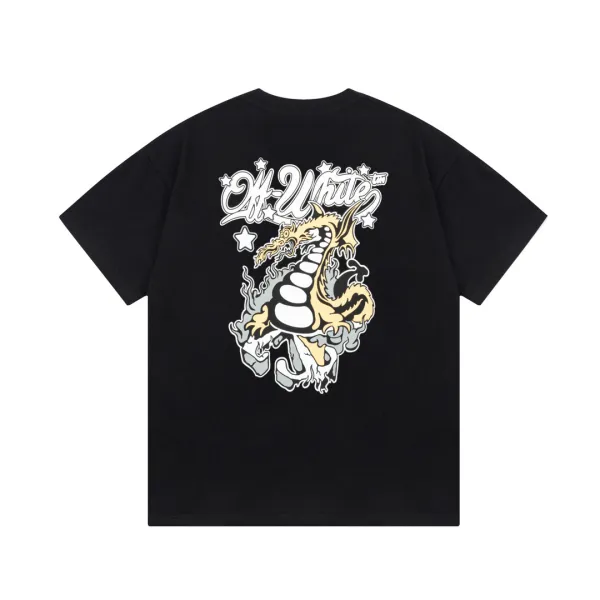 OFF-WHITE Charizard LOGO printed short-sleeved T-shirt Black 01.13