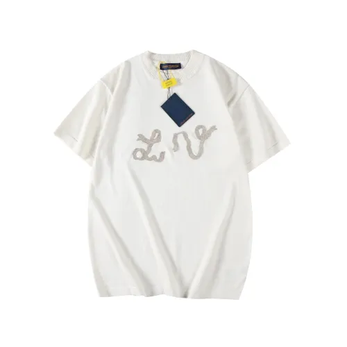 Louis Vuitton pearlescent embroidered logo knitted short sleeves 01.13