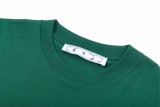 OFF-WHITE Letter Sleeves Splicing Large LOGO Printed Short Sleeve T-shirt Green 01.13