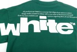 OFF-WHITE Letter Sleeves Splicing Large LOGO Printed Short Sleeve T-shirt Green 01.13