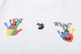 OFF-WHITE Hand-painted palm LOGO print short-sleeved T-shirt White 01.13
